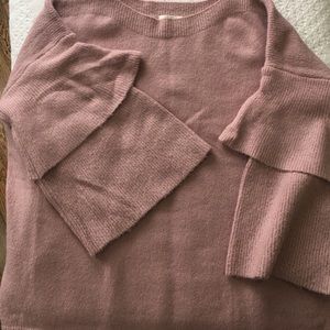 Umgee double ruffle bell sleeve Sweater